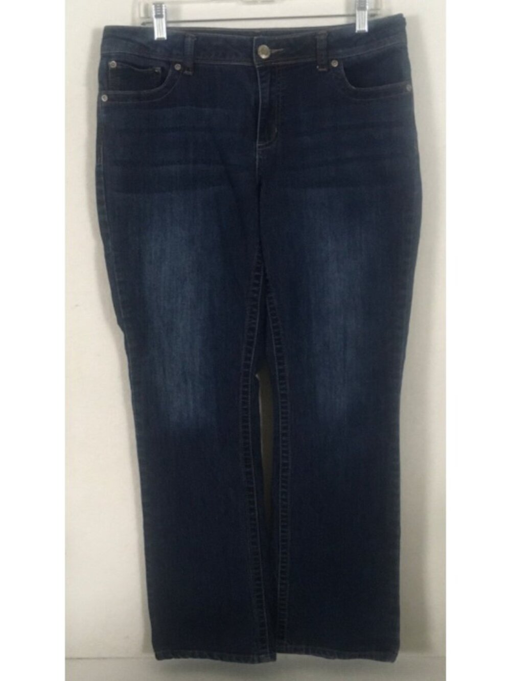 Maurices Jeans Women Size 12 Blue Denim Dark Wash Mid Rise Bootcut Pockets